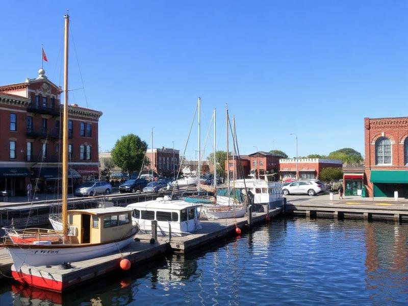 Martinez California marina and historic downtown waterfront