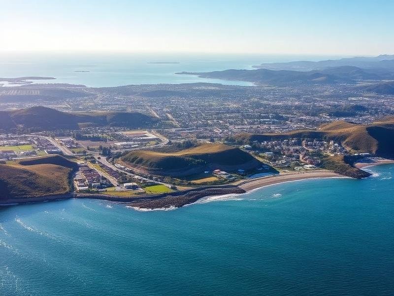 San Mateo County peninsula coastline and bay from above